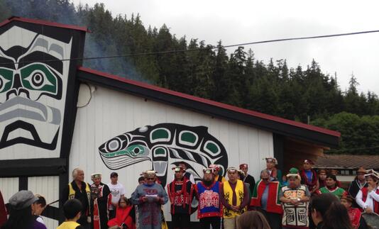 kwakwaka'wakw Chiefs at Gwayasdums Big house Opening