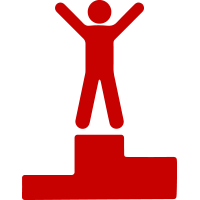person atop a podium