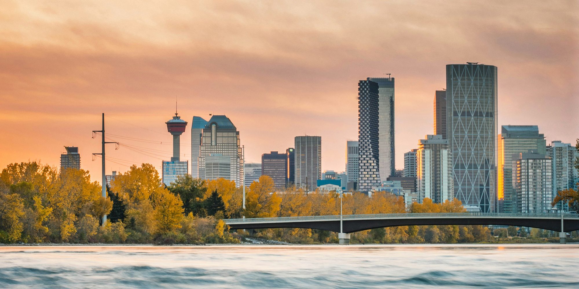 colourful sky over Calgary, Alberta
