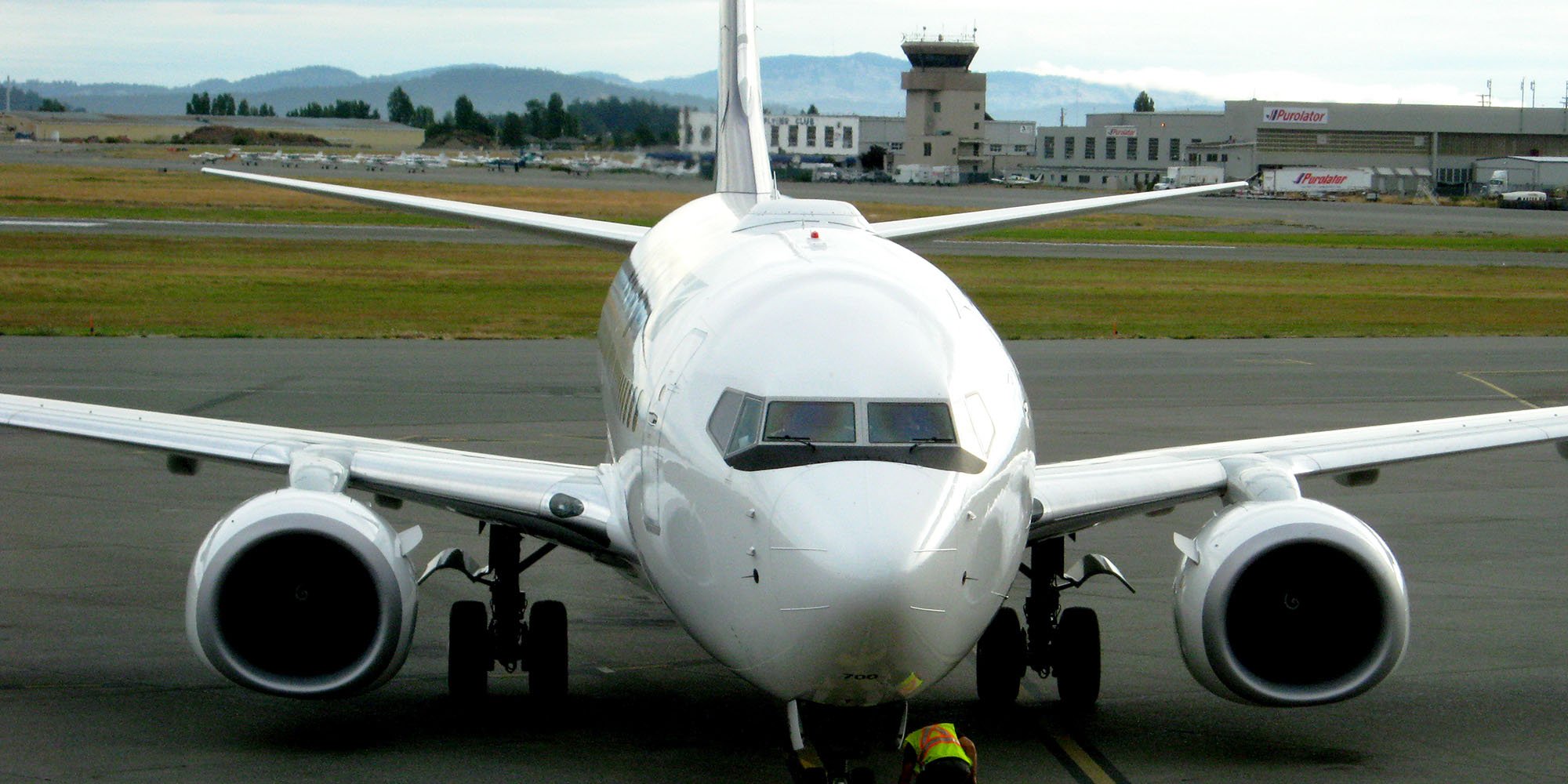 Plane at Victoria International Airport. Photo: Blake Handley, Flickr.