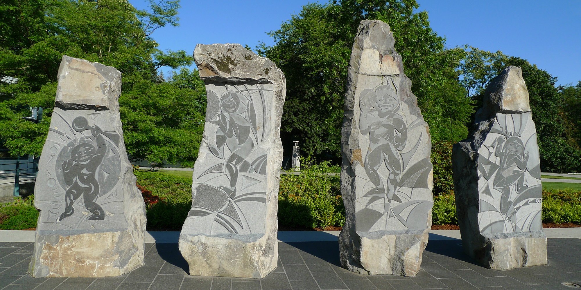 Deer Lake Park sculpture 'Vitality' by Thomas Cannell, Coast Salish artist. Photo: JMV, Flickr