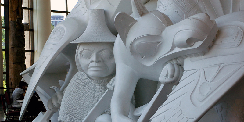 Close-up of The Spirit of Haida Gwaii by Bill Reid. Photo: V.L., Flickr.