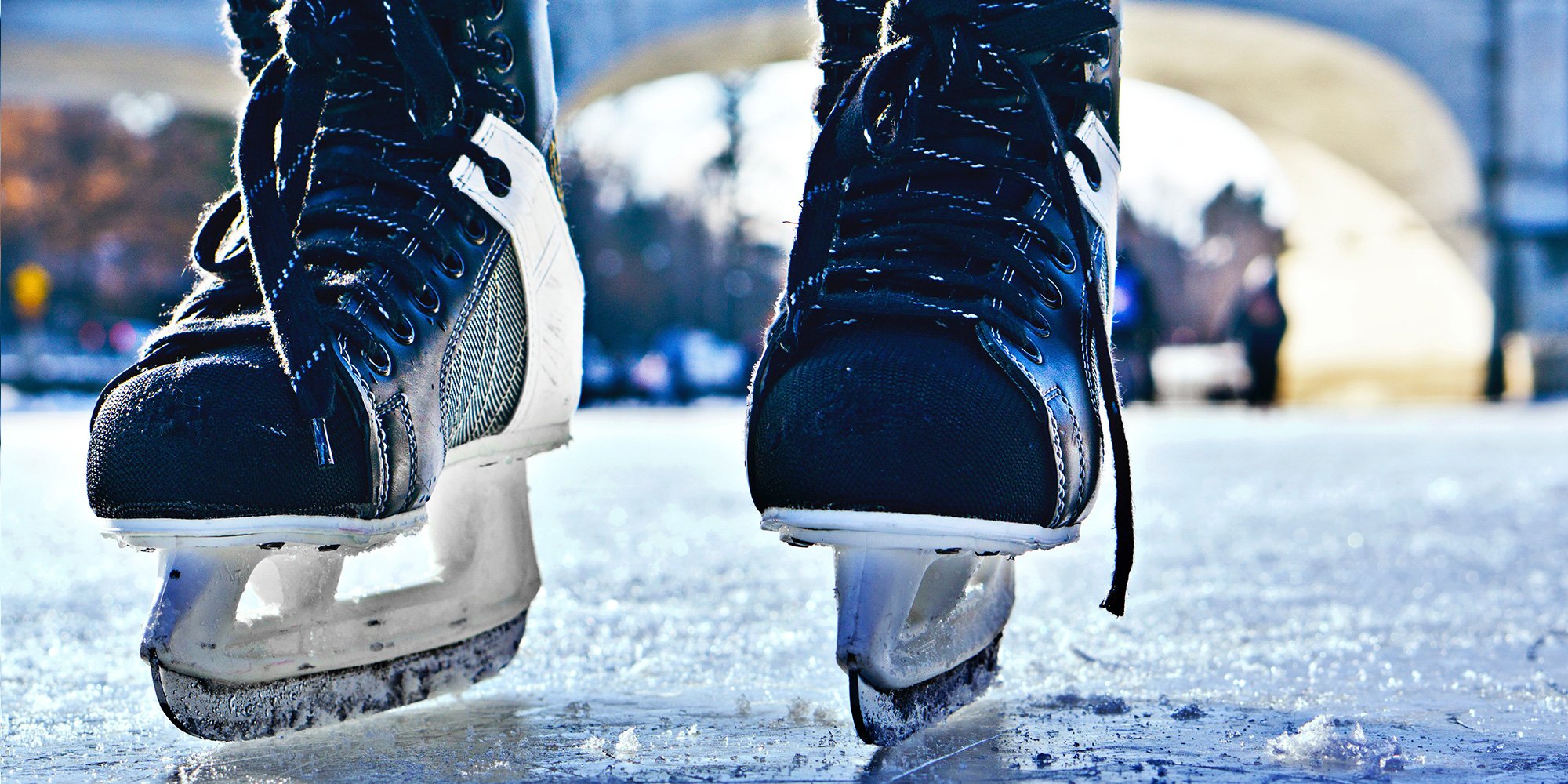 hockey skates on ice
