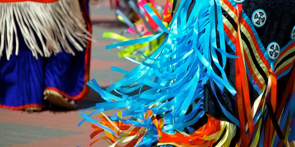 regalia ribbons at a powwow