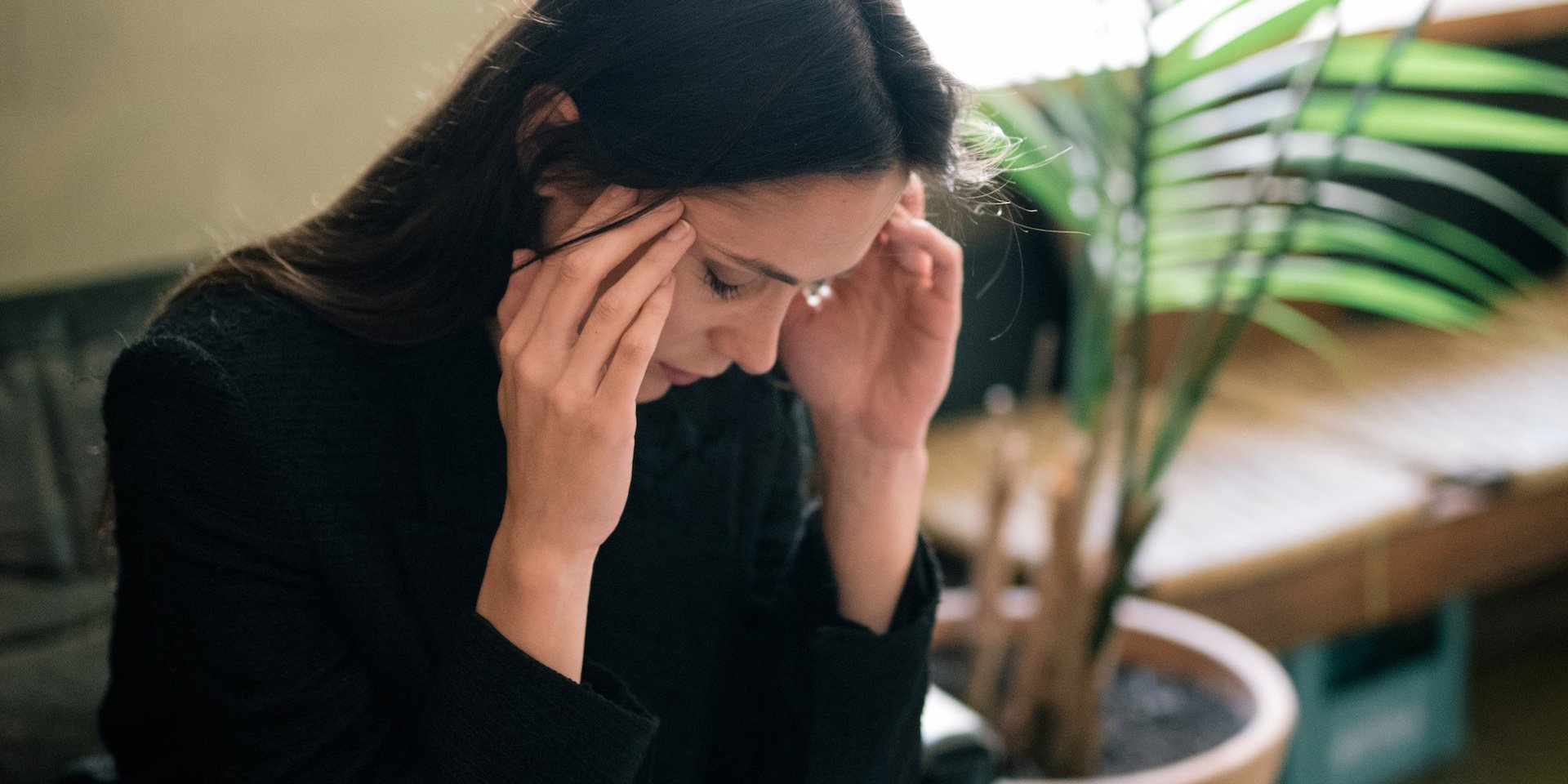 woman stressed at work