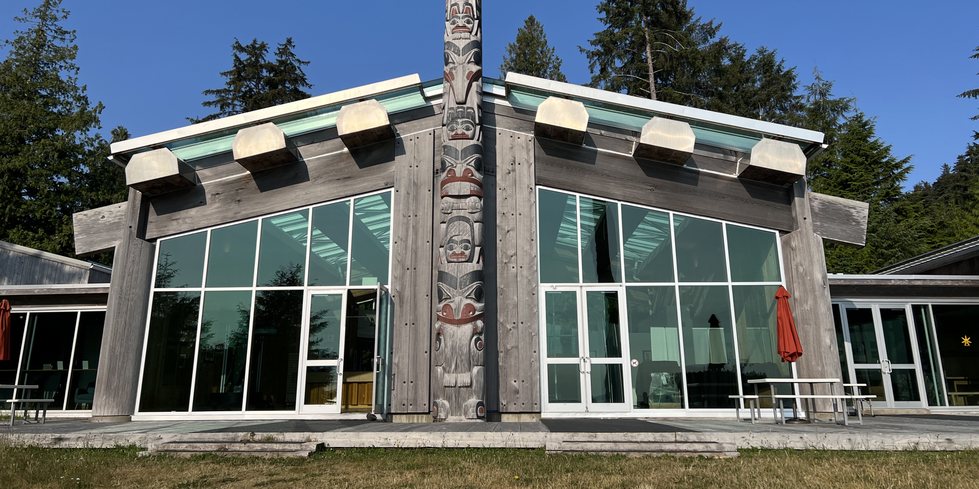 The Haida Heritage Centre at Ḵay 'Llnagaay in Skidegate, British Columbia. Photo: Margaret Crandell.