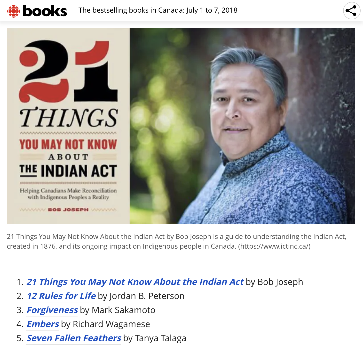 CBC Bestselling Books - July 2018