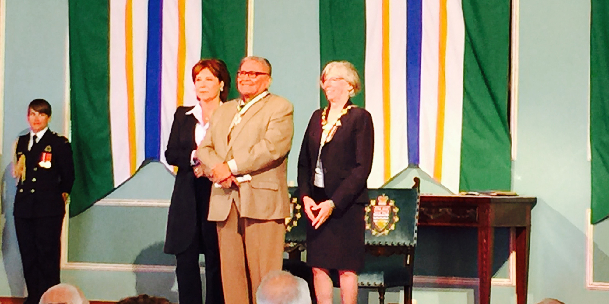 Chief Dr. Robert Joseph receiving the Order of British Columbia