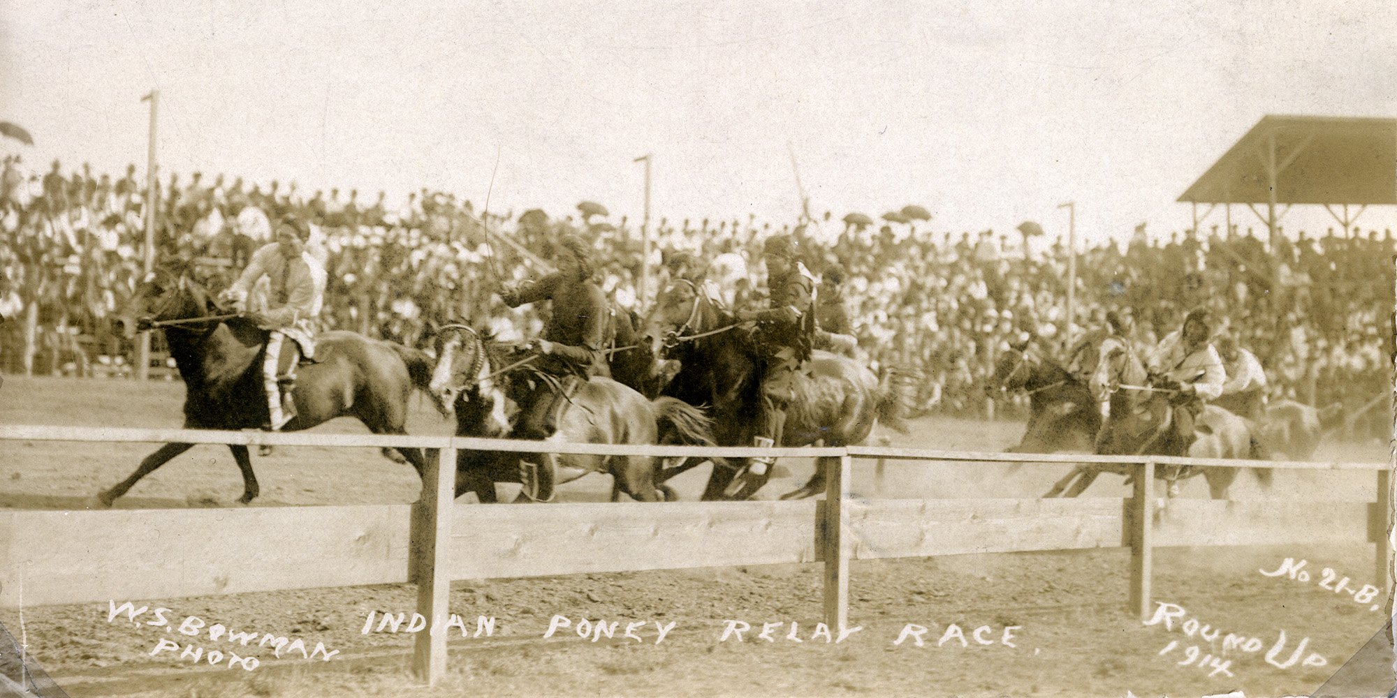 Indian pony relay race, 1914.