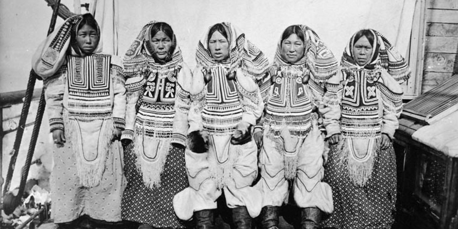 Kenipitu women in beaded amautiit, Cape Fullerton (Qatiktalik)