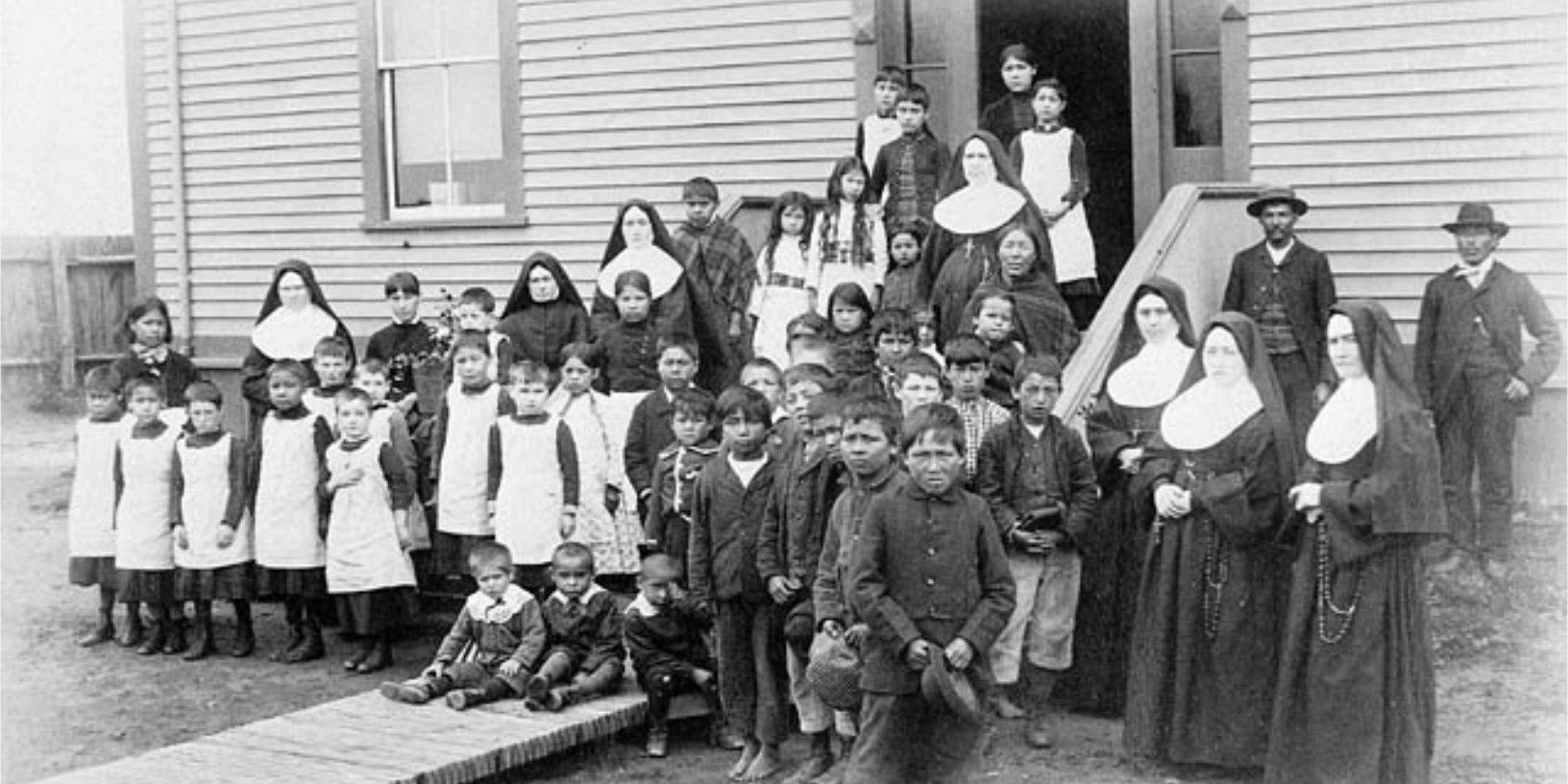 Residential School, 1890, Quebec. Photo: H.J. Woodside / Library and Archives Canada / PA-123707