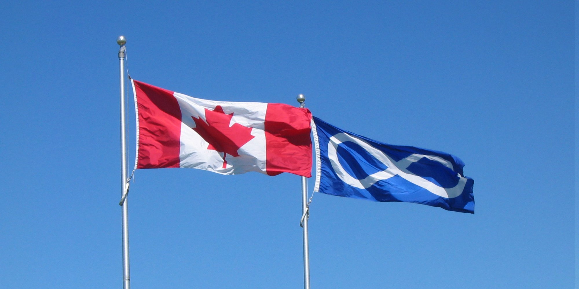 Canadian and Metis flags