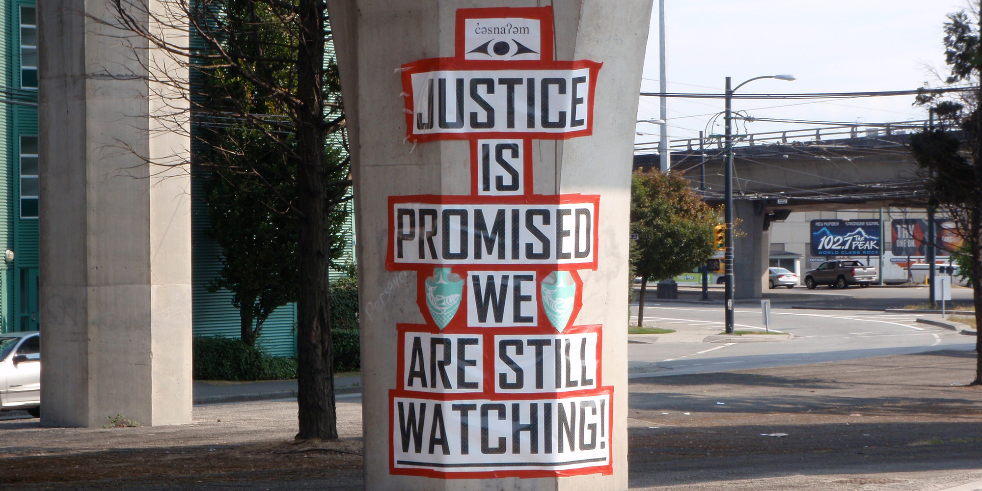 Protest sign at Musqueam site. Photo: Bob Joseph