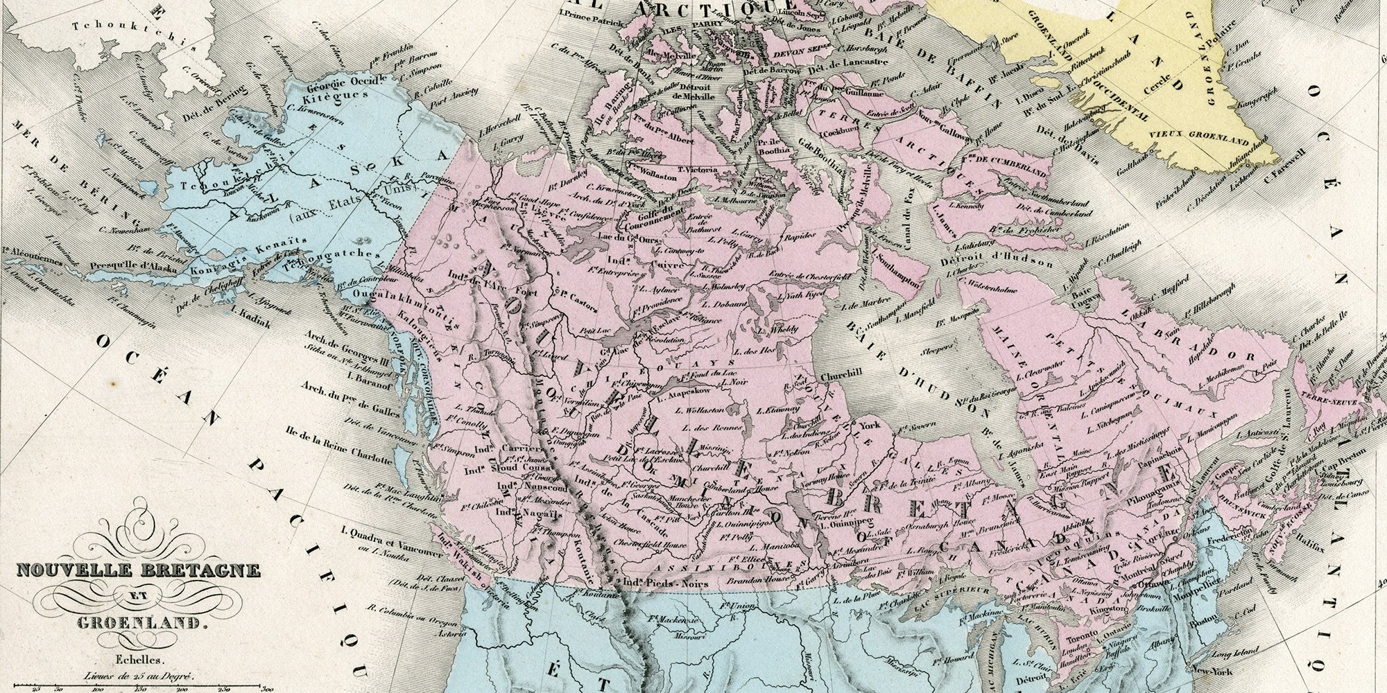 antique map of Canada, 1860