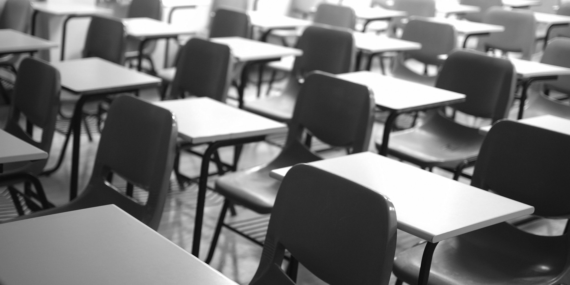 classroom with desks and chairs