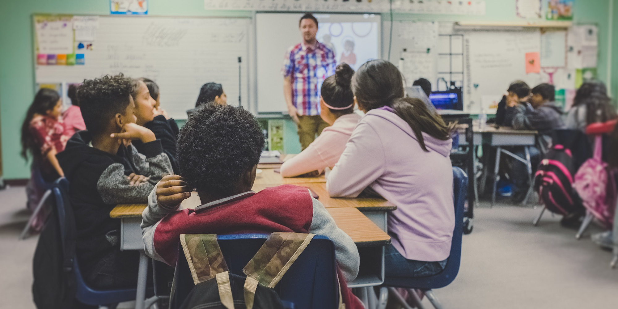 classroom with students and teacher