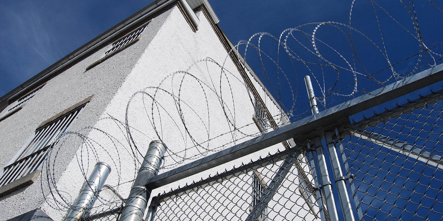 prison wall and fence