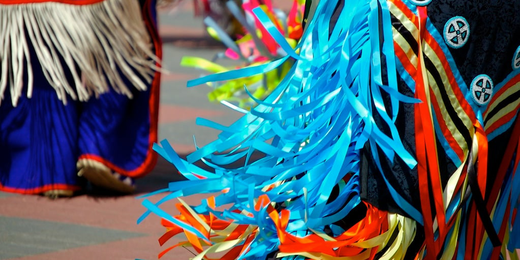 regalia ribbons at a powwow