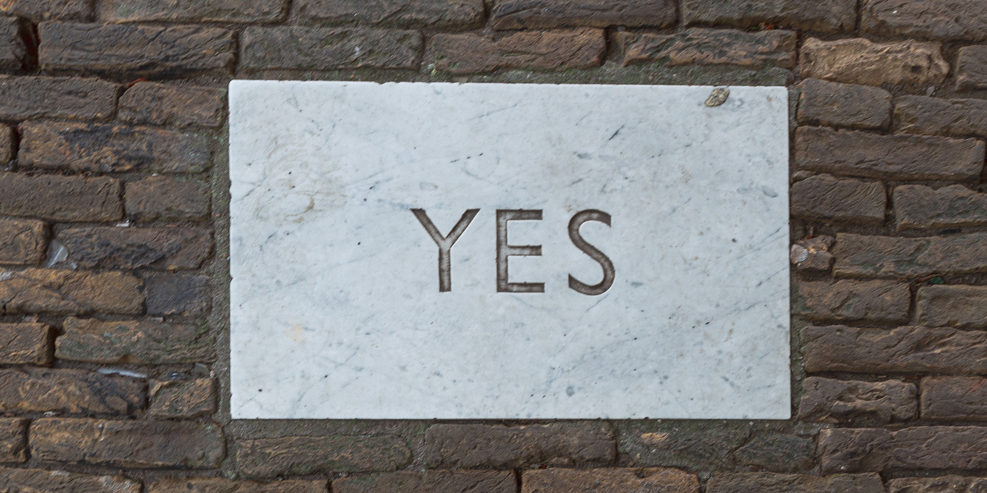 yes sign on wall
