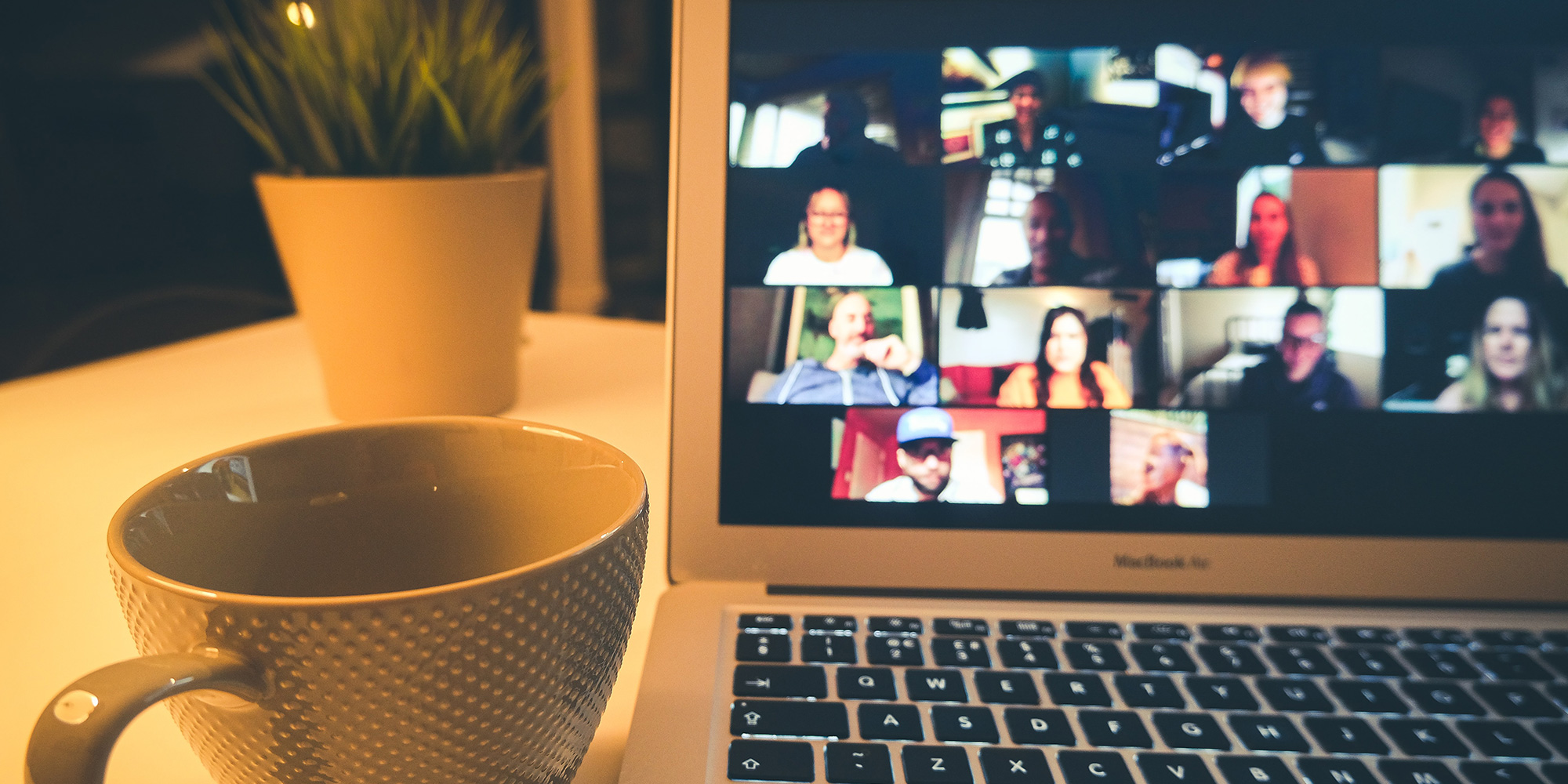 online meeting on a laptop